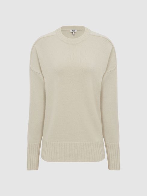Relaxed Crew Neck Jumper in Cream