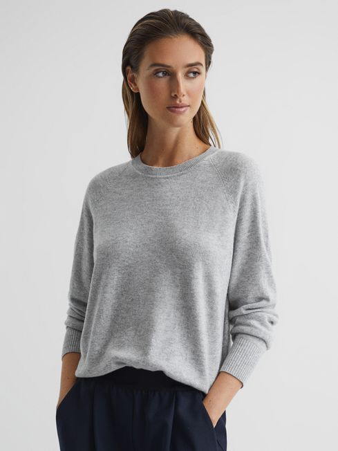 Crew neck knitted jumper deals