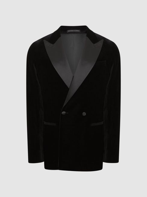 Reiss black velvet blazer hotsell