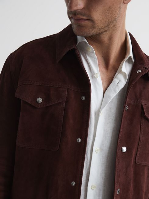 Reiss jagger suede trucker jacket hot sale
