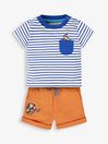 JoJo Maman Bébé Orange Boys' 2-Piece Elmer T-Shirt & Short Set
