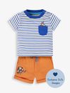 JoJo Maman Bébé Orange Boys' 2-Piece Elmer T-Shirt & Short Set