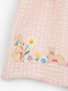 JoJo Maman Bébé Pale Pink Girls' Rabbit Appliqué Gingham Dress
