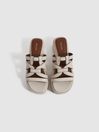 Reiss White Naya Leather Strappy Platform Sandals