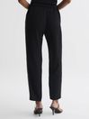 Reiss Black Theo Taper Tapered Fit Side Stripe Trousers