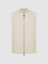 Reiss Stone Ritchie Hybrid Knitted-Quilted Sleeveless Jacket