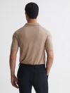 Reiss Mink Duchie Merino Wool Open Collar Polo Shirt