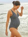 JoJo Maman Bébé Black Spot V-Neck Maternity Swimsuit