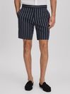 Reiss Navy/White Lake Striped Side Adjuster Shorts