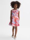 Reiss Pink Print Max Junior Floral Print Pleated Dress
