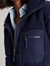 Joules Tilly Navy Blue Zip Front Fleece With Hem Detail
