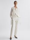 Reiss Off White Mila Tailored Fit Wool Suit Waistcoat