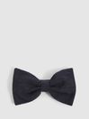 Reiss Navy Padua Silk Blend Textured Bow Tie