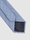 Reiss Sky Blue Trevi Silk Blend Textured Floral Print Tie
