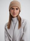 Reiss Pink Laura Cashmere-Wool Beanie Hat