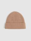 Reiss Pink Laura Cashmere-Wool Beanie Hat