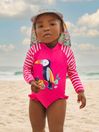 JoJo Maman Bébé Pink UPF 50 Long Sleeve Swimsuit