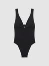 Reiss Black Luna Italian Fabric Swimsuit