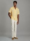 Reiss Melon Beldi Relaxed Linen Cuban Collar Shirt