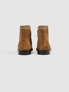 Reiss Stone Clay Suede Zip-Through Boots