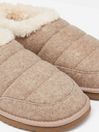 Joules Women's Lazydays Oatmeal Faux Fur Lined Slippers