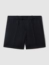Reiss Navy Kin Junior Slim Fit Linen Adjustable Shorts