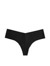 Victoria's Secret PINK Pure Black Thong No Show Knickers