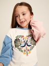 Joules Farley Cream Long Sleeve Embroidered Artwork Top