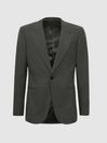 Reiss Forest Green Bold Slim Fit Wool Single Breasted Blazer