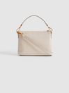 Reiss Off White Brompton Leather Woven Handbag