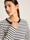 Joules Cleo Navy& White Striped Long Sleeve Jersey Midi Dress