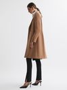 Reiss Camel Arlow Wool Blend Double Breasted Coat