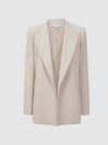 Reiss Neutral Maya Tailored Fit Single Breasted Suit Blazer