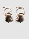 Reiss Bronze Georgina Leather Strappy Heels