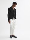 Reiss Black Spence Mercerised Cotton Long Sleeve Shirt