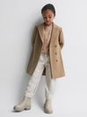 Reiss Camel Harlow Senior Mid Length Wool Blend Coat