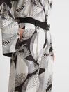 Reiss Black/White Becci Wide Leg Abstract Print Co-Ord Trousers
