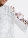 Reiss Ivory Susie Junior Lace T-Shirt Dress