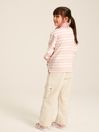 Joules Girls' Burnham Pink Stripe Funnel Neck Sweatshirt