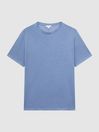 Reiss Dove Blue Venice Linen Crew Neck T-Shirt