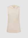 Reiss Cream Hayley Relaxed Fit Sleeveless Hoodie