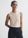 Reiss Cream Hayley Relaxed Fit Sleeveless Hoodie