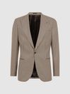 Reiss Black/Ivory Gown Slim Fit Single Breasted Dogtooth Blazer