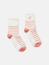 Joules Embroidered Red/White Ankle Socks