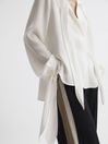 Reiss Ivory Giselle Tie Detail Blouse