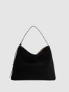 Reiss Black Vigo Leather Suede Handbag