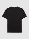 Reiss Black Capri Cotton Crew Neck T-Shirt