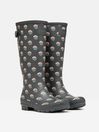 Joules Grey Floral Adjustable Tall Wellies