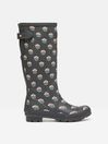 Joules Grey Floral Adjustable Tall Wellies