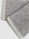 Reiss Grey/Ecru Hazel Wool Blend Contrast Trim Gloves